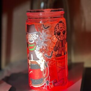 Horror-Themed Red snow globe tumbler